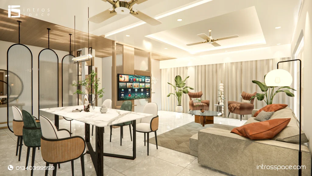 Apartment Interior at Rajarbag introsspace intros space 8 Apartment Interior at Rajarbag Living space interior design